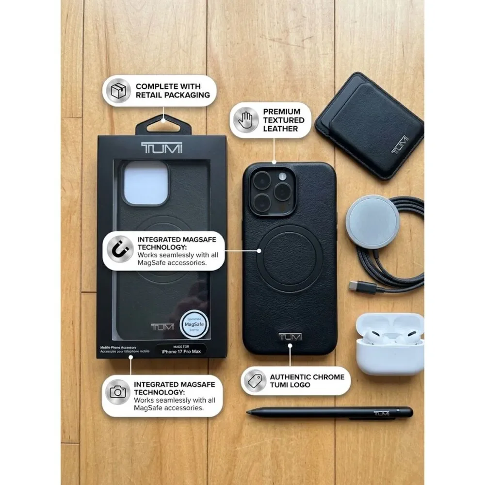 NIB Tumi iPhone 17 Pro Max MagSafe Black Phone Case Cover Sleek Protective